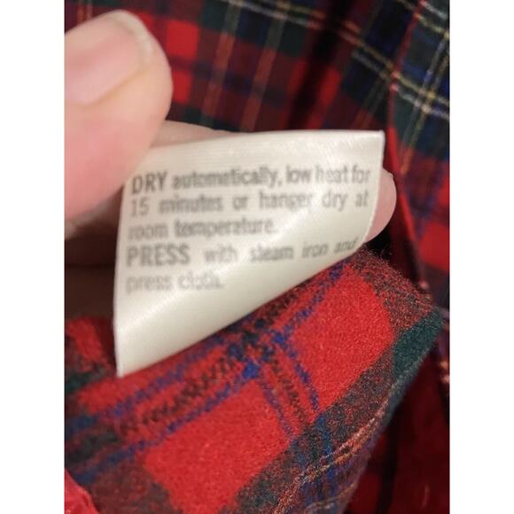 VTG Pendleton Board Shirt Flap Pocket Loop Collar Maclean Tartan Red Wool Men XL - Picture 6 of 7